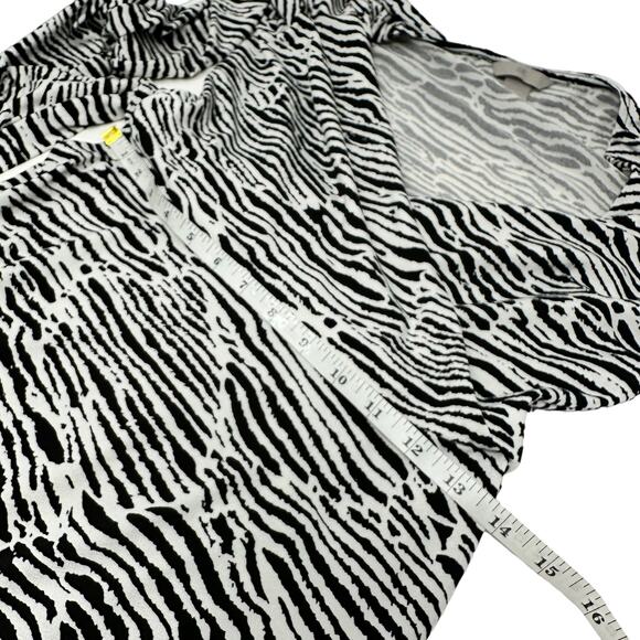 Zebra Print Wrap Dress Womens SZ S Long Sleeve Stretchy Belted Boho Animal Soft - Picture 8 of 15